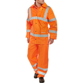 Beeswift Hi-Vis Lightweight Waterproof Suit